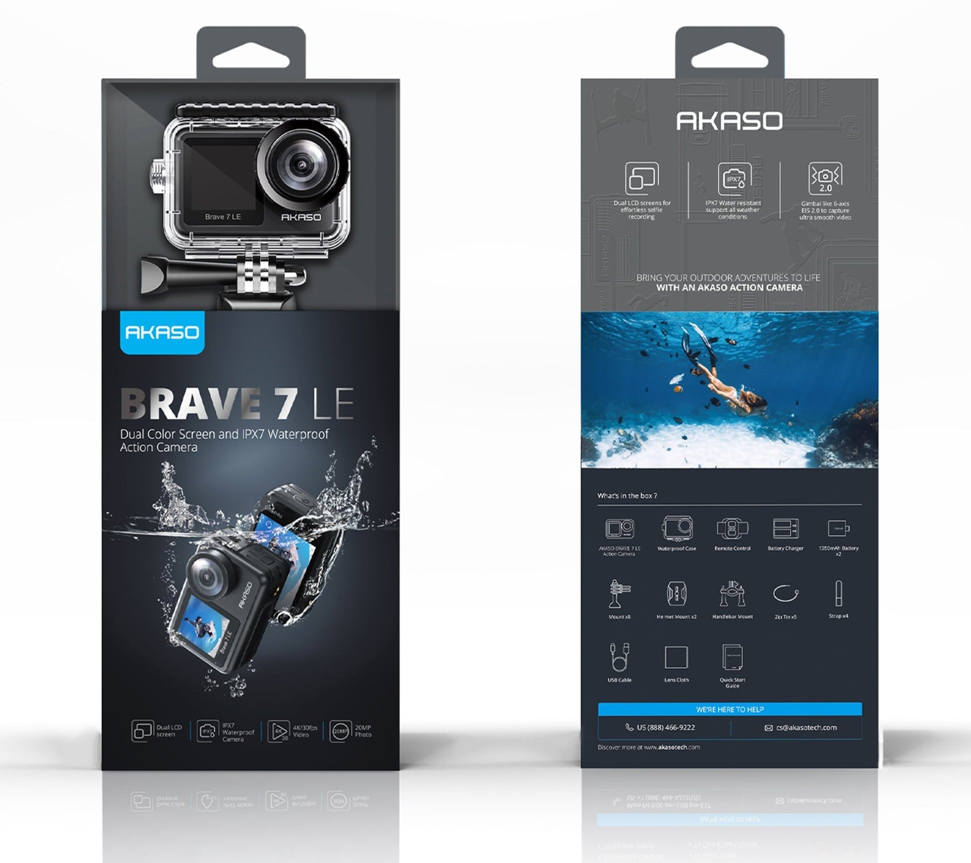 AKASO Brave 7 LE 4K30FPS 20MP Action Camera - TECHOBOOM