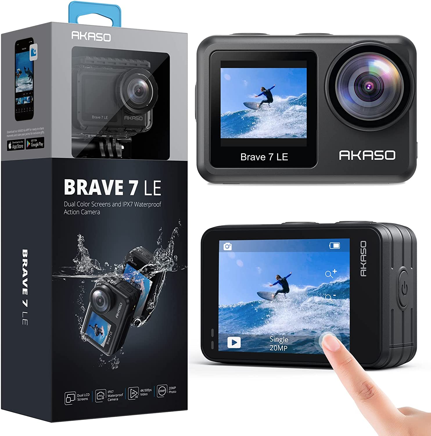 AKASO Brave 7 LE 4K30FPS 20MP Action Camera - TECHOBOOM