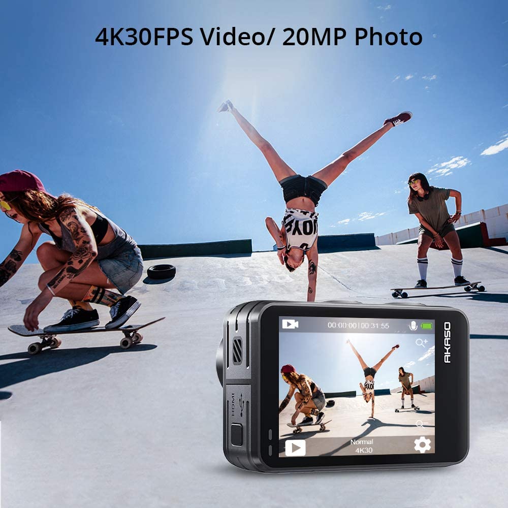 AKASO Brave 7 LE 4K30FPS 20MP Wi-Fi Action Camera Touch Screen - TECHOBOOM