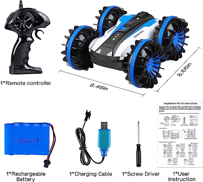 Amphibious Stunt Remote Control Car Toy Long Range All Terrain 2.4Ghz RC - TECHOBOOM