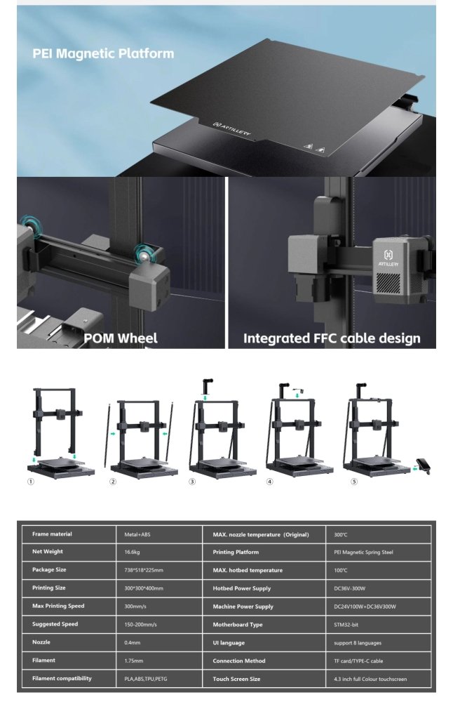 Artillery 3D Sidewinder X3 Plus Printer