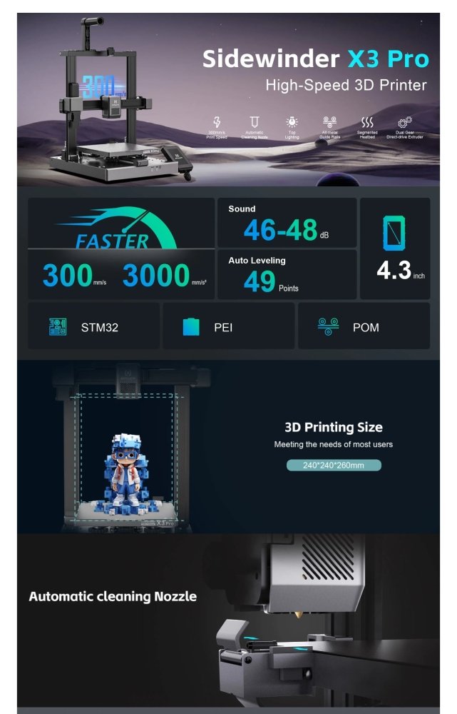 Artillery 3D Sidewinder X3 Pro Printer