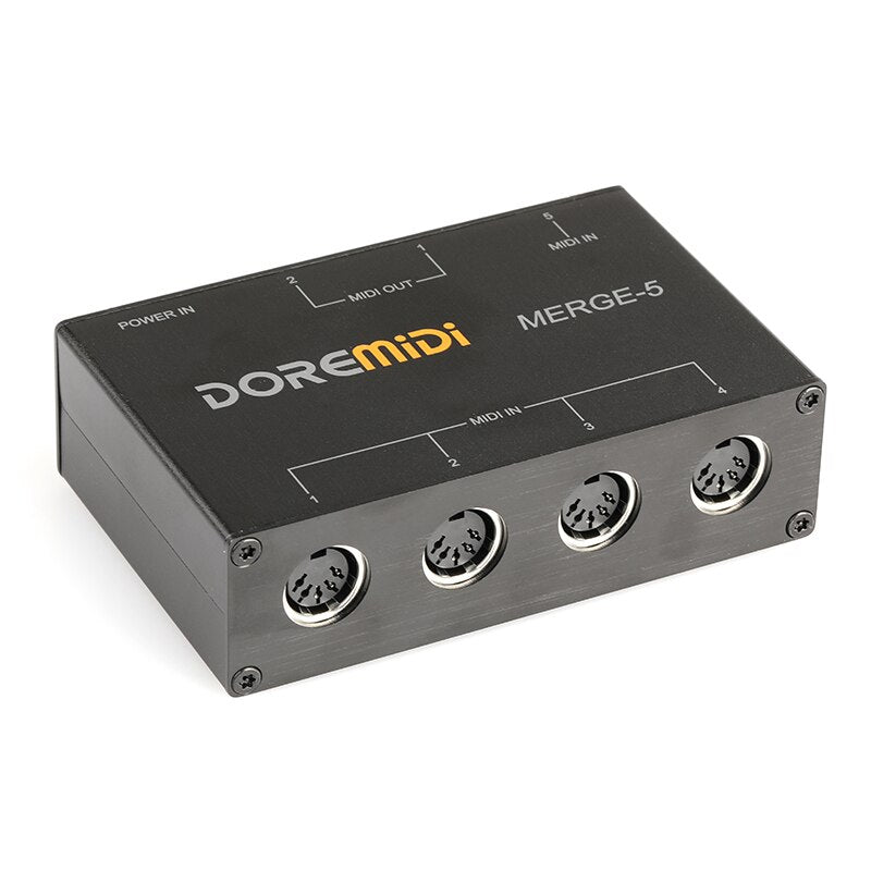 DOREMiDi 5 MIDI-Input 2 MIDI-Output Support USB Power MERGE-5 TECHOBOOMDOREMiDi 5 MIDI-Input 2 MIDI-Output Support USB Power MERGE-5