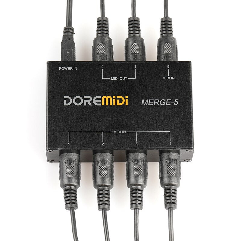 DOREMiDi 5 MIDI-Input 2 MIDI-Output Support USB Power MERGE-5 TECHOBOOMDOREMiDi 5 MIDI-Input 2 MIDI-Output Support USB Power MERGE-5