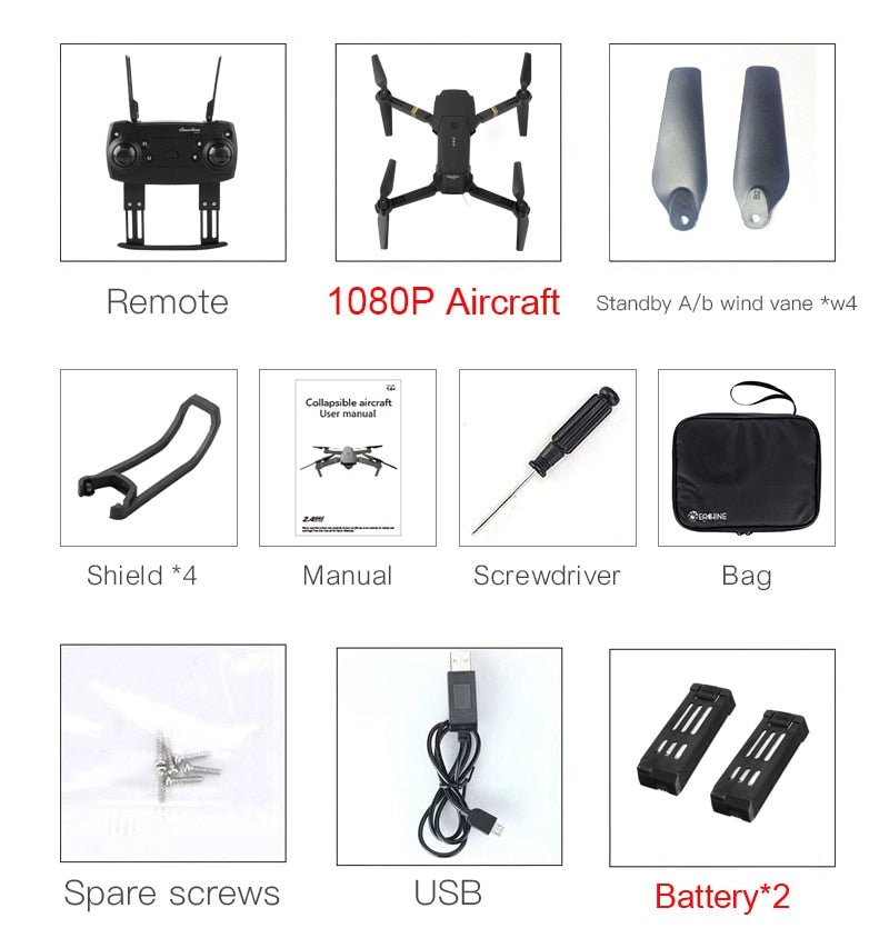 Eachine E58 WIFI FPV avec grand Angle HD 1080P/720P/480P caméra haute tenue Mode bras pliable RC quadrirotor Drone X Pro RTF Dron