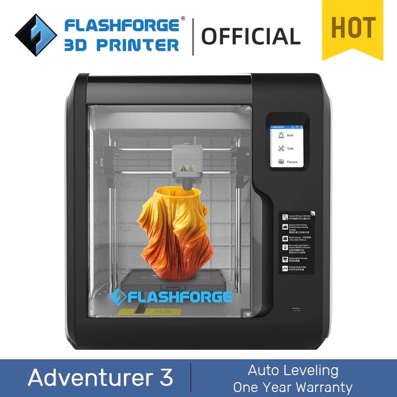 Flashforge 3D Printer Adventurer 3 DIY Kit Auto-leveling WIFI Out of Box Built-in Camera TECHOBOOMFlashforge 3D Printer Adventurer 3 DIY Kit Auto-leveling WIFI Out of Box Built-in Camera