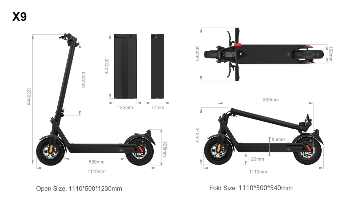 KIXIN X9 Plus 500W Foldable up to 65km Range Electric Scooter - TECHOBOOM