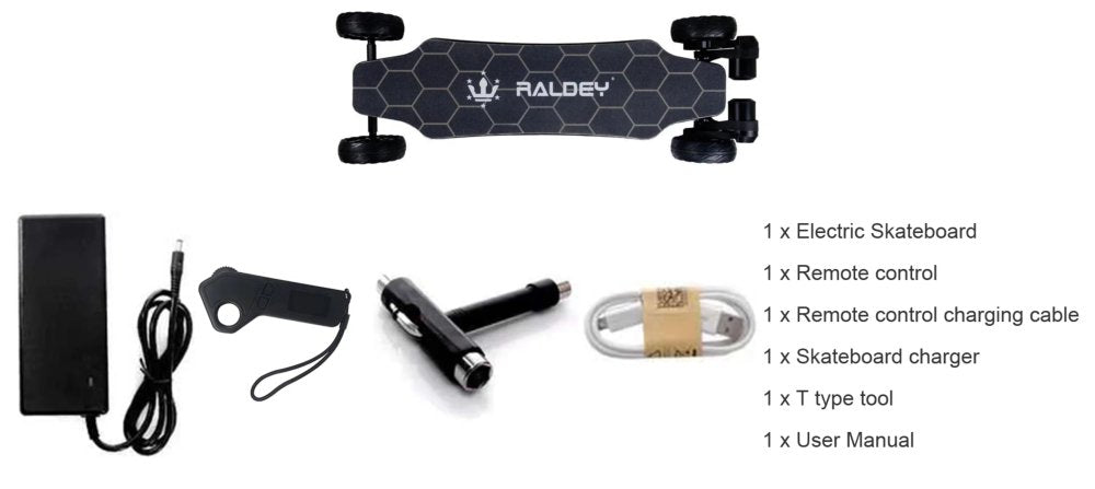 RALDEY Carbon AT V.2 Gen 2 Off-Road 30km Range 1500W E Skateboard