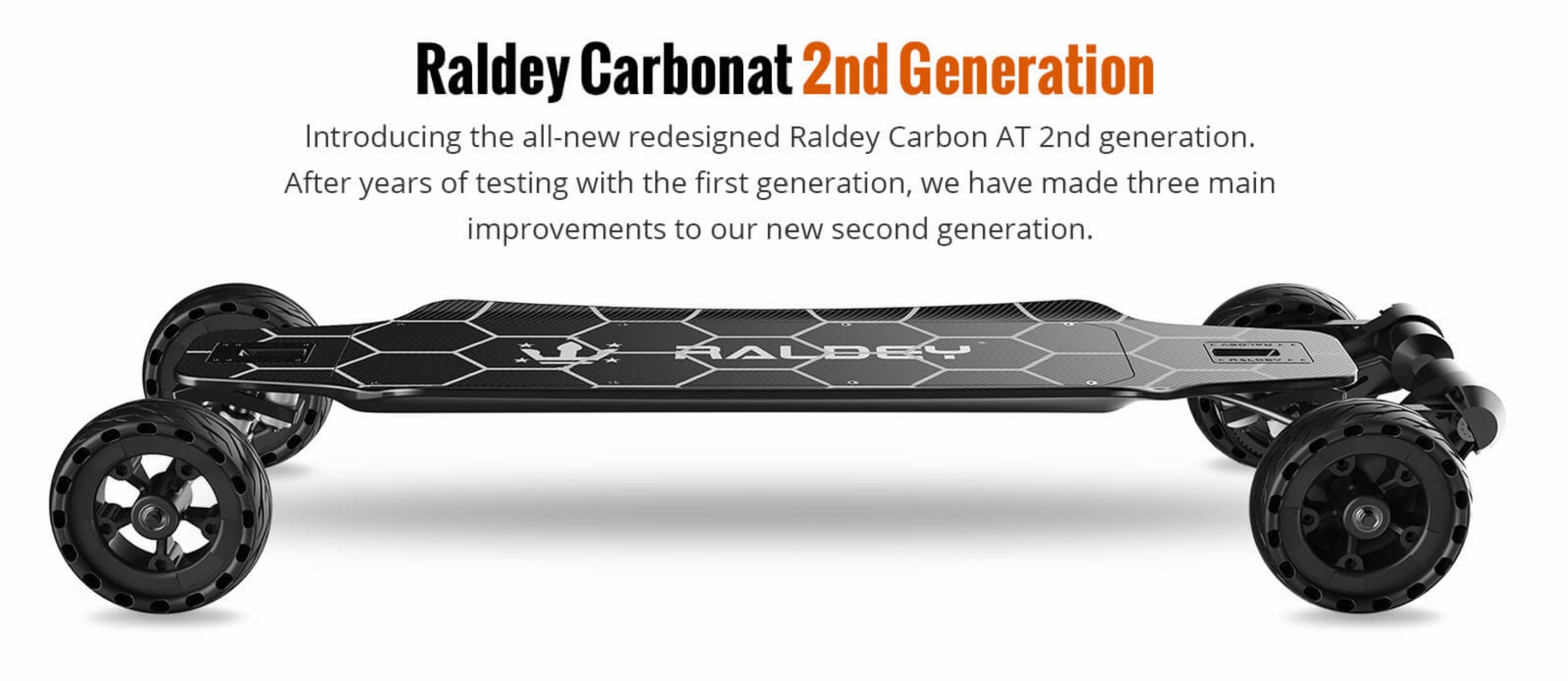 RALDEY Carbon AT V.2 Off-Road Electric Skateboard - TECHOBOOM