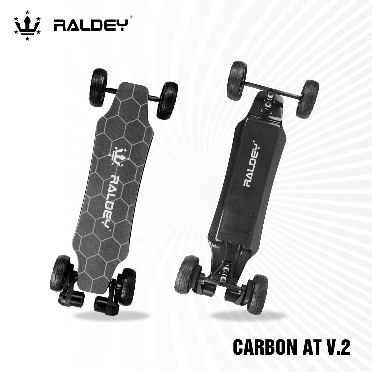 RALDEY Carbon AT V.2 Off-Road Electric Skateboard - TECHOBOOM