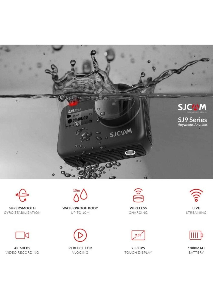 SJCAM SJ9 Strike 4K 60FPS Action Camera Waterproof Wi-Fi Wireless Charging - TECHOBOOM