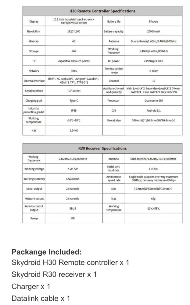 Skydroid H30 50 Km Remote Controller SkydroidSkydroid H30 50 Km Remote Controller