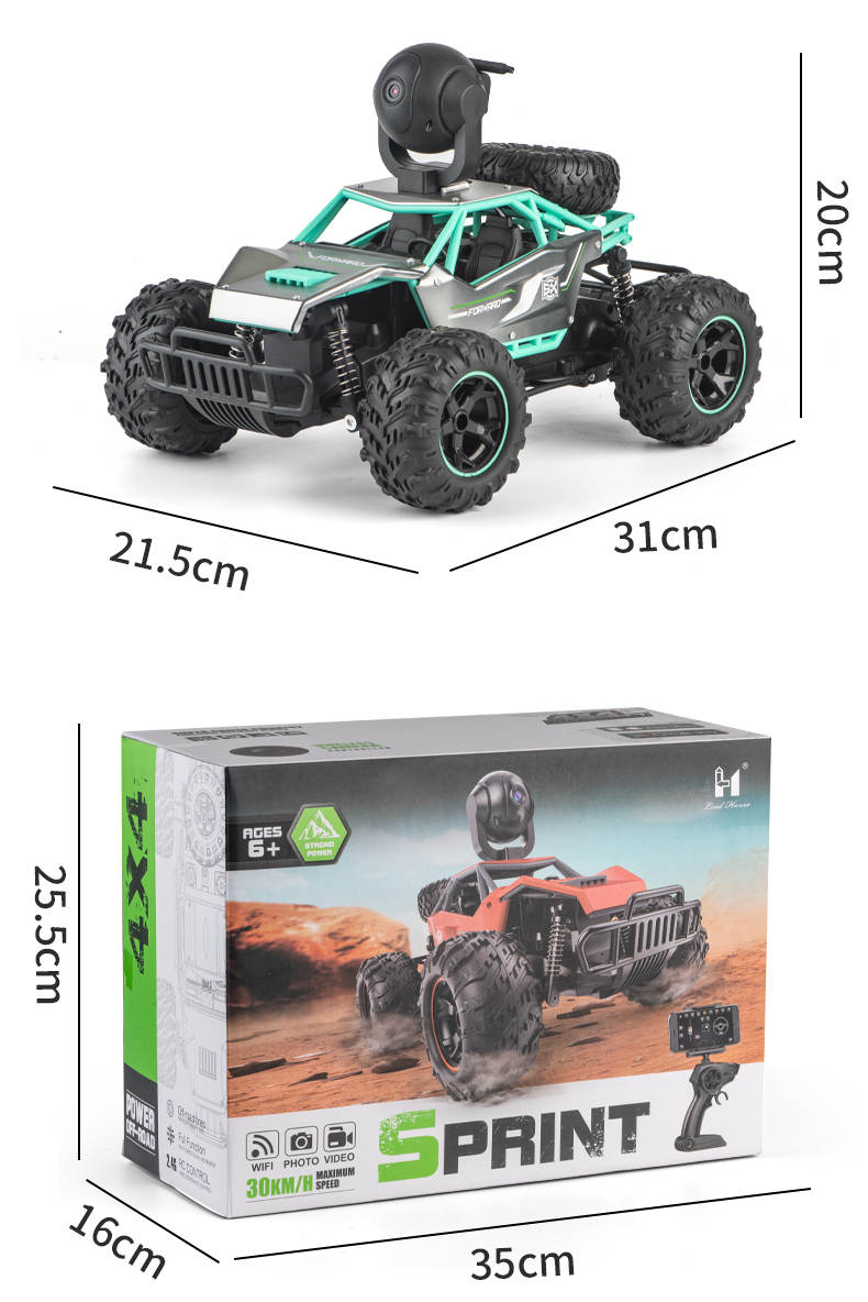 SPRINT Radio Controlled Off-Road Crawler Truck Car with HD Camera - TECHOBOOM