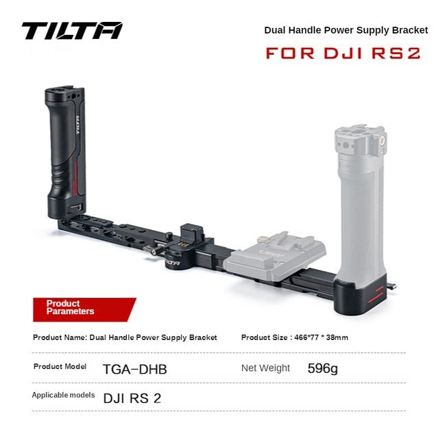 Tilta TGA-DHB double poignée TGA-ARG support d'anneau de cardan portable en carbone pour kit de tournage de film vidéo à cardan DJI RS2