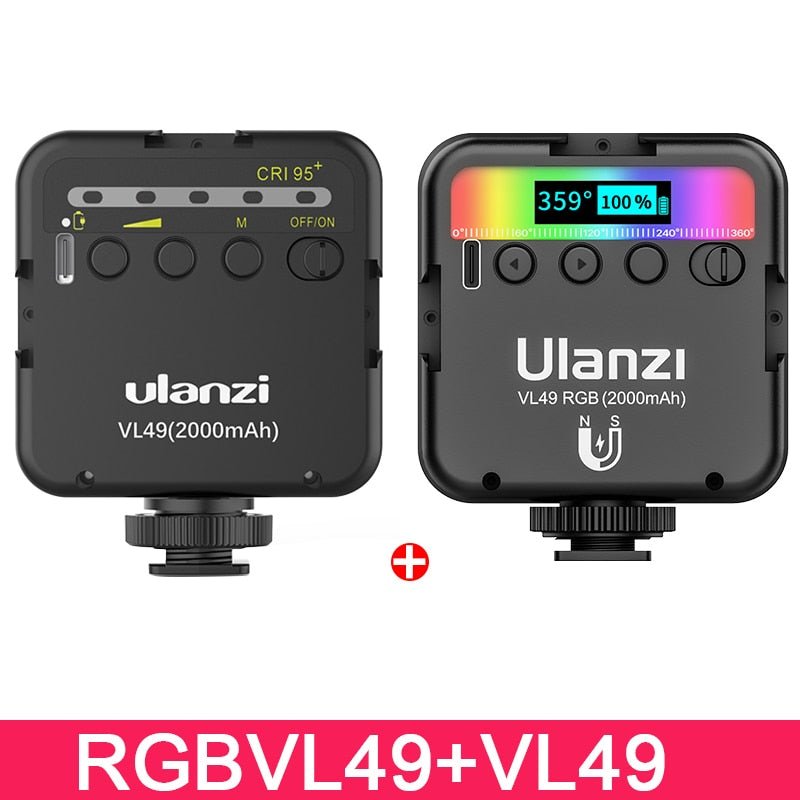 Ulanzi VL49 6W Mini LED Luz de oficina de vídeo 2000mAh 5500K Zoom iluminación fotográfica U brillante Vlog Luz de relleno